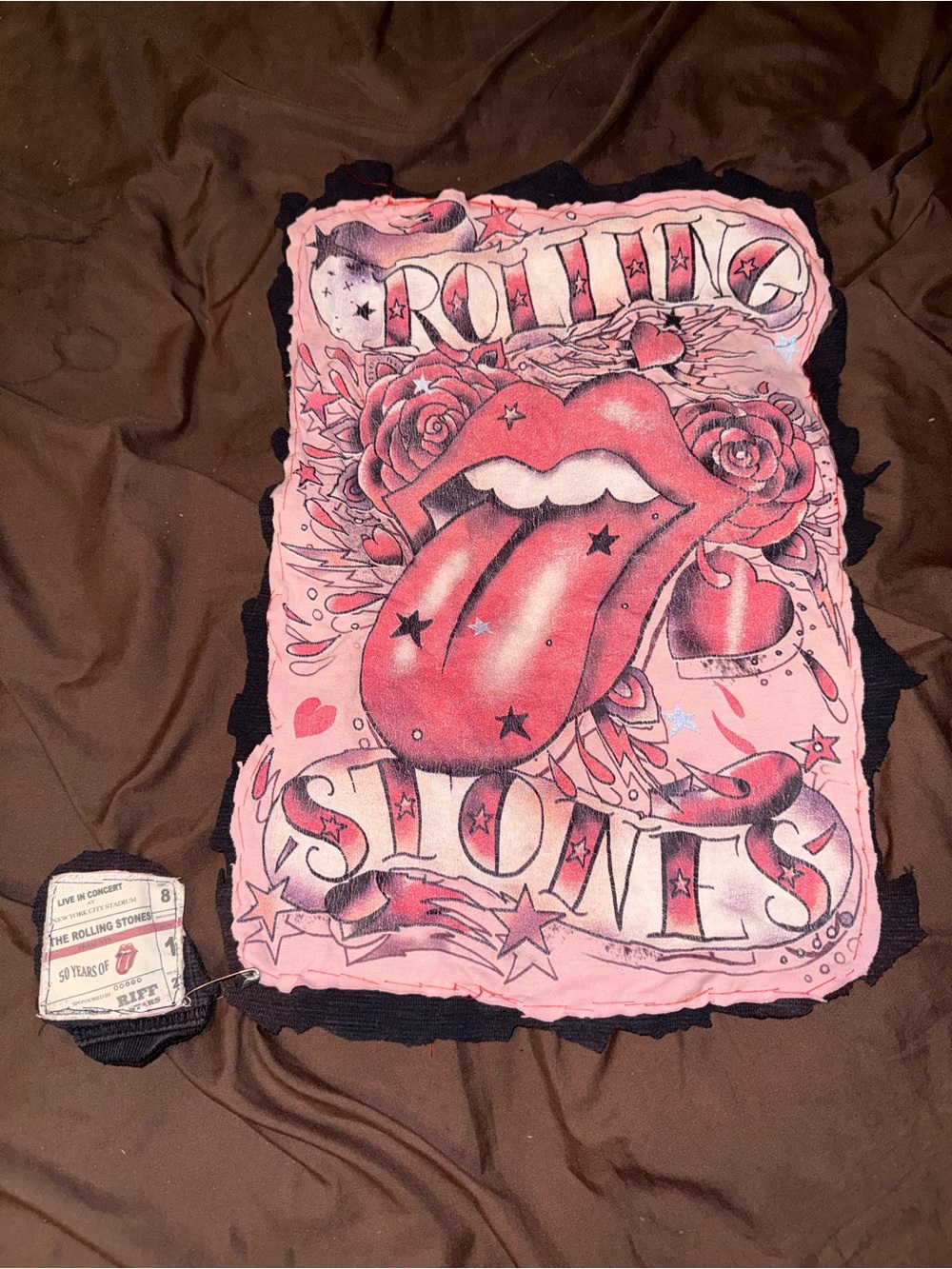 Rolling Stones Pink Graphic Tongue sew on patches